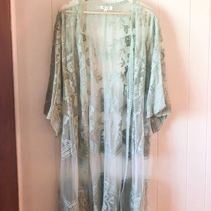Sage Green Lace Duster